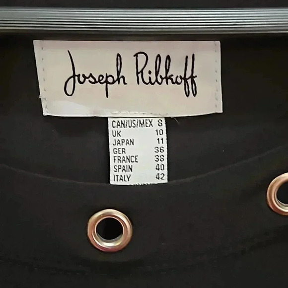 Joseph Ribkoff Black Grommet top Sz 8 - Picture 3 of 8